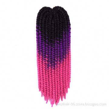 MYZYR Synthetic Senegalese Twist 22Inch Short Pure/Mix Ombre Crochet Braids Hair Extensions Crochet Twist Hair 12Roots/pack